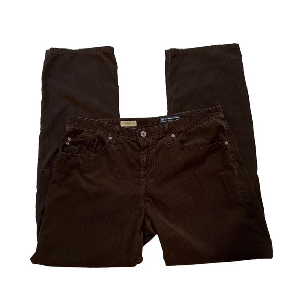 AG Adriana Goldschmied Protege Straight-Leg Brown Corduroy Jeans - Picture 5 of 13